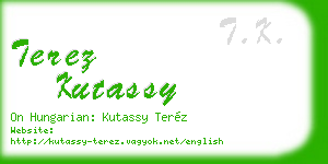 terez kutassy business card